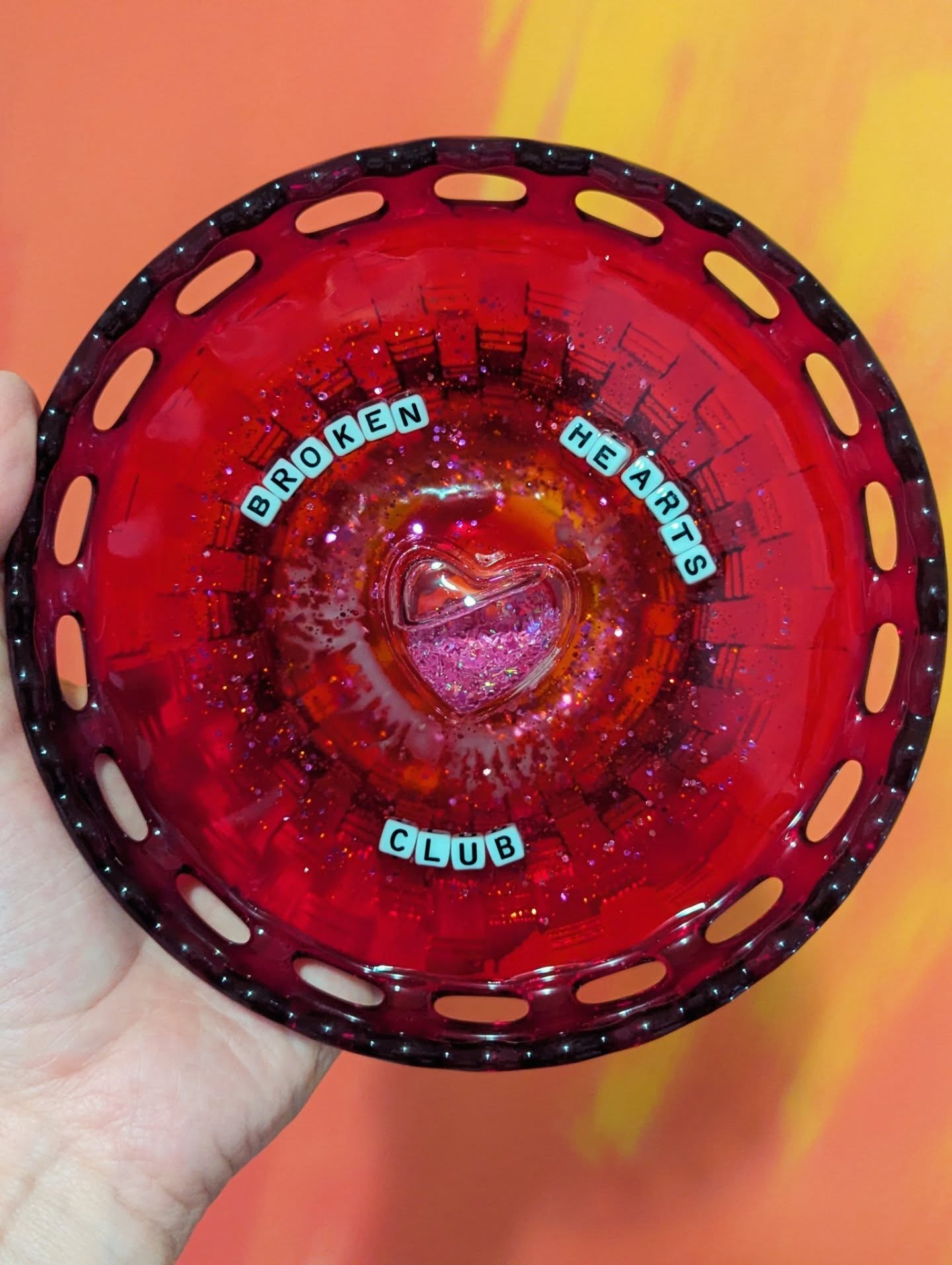 broken hearts club tray