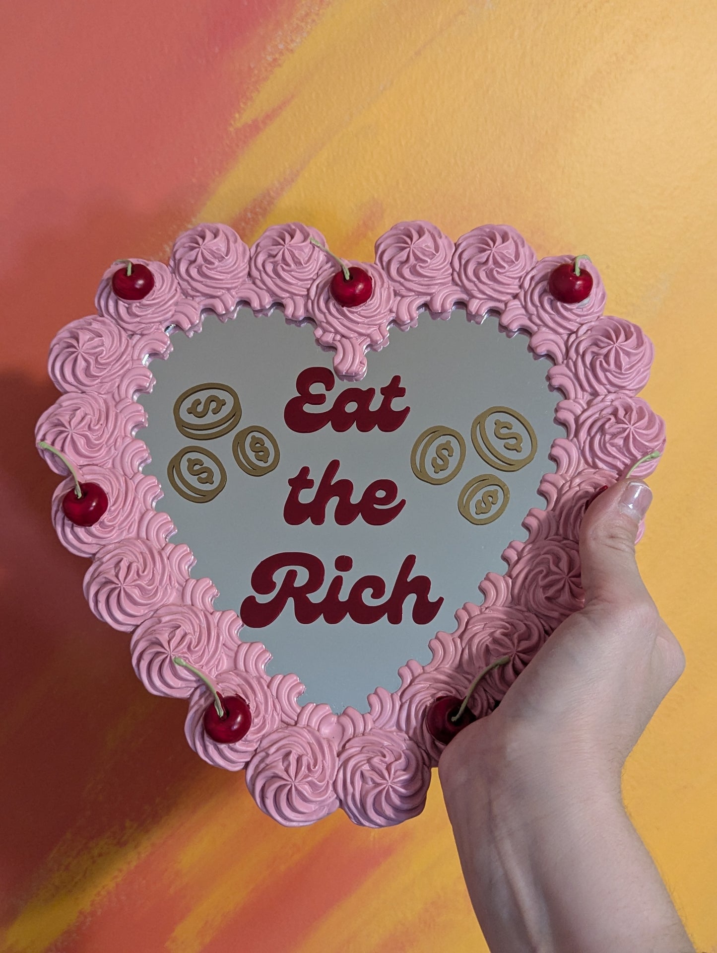 eat the rich mirror frame