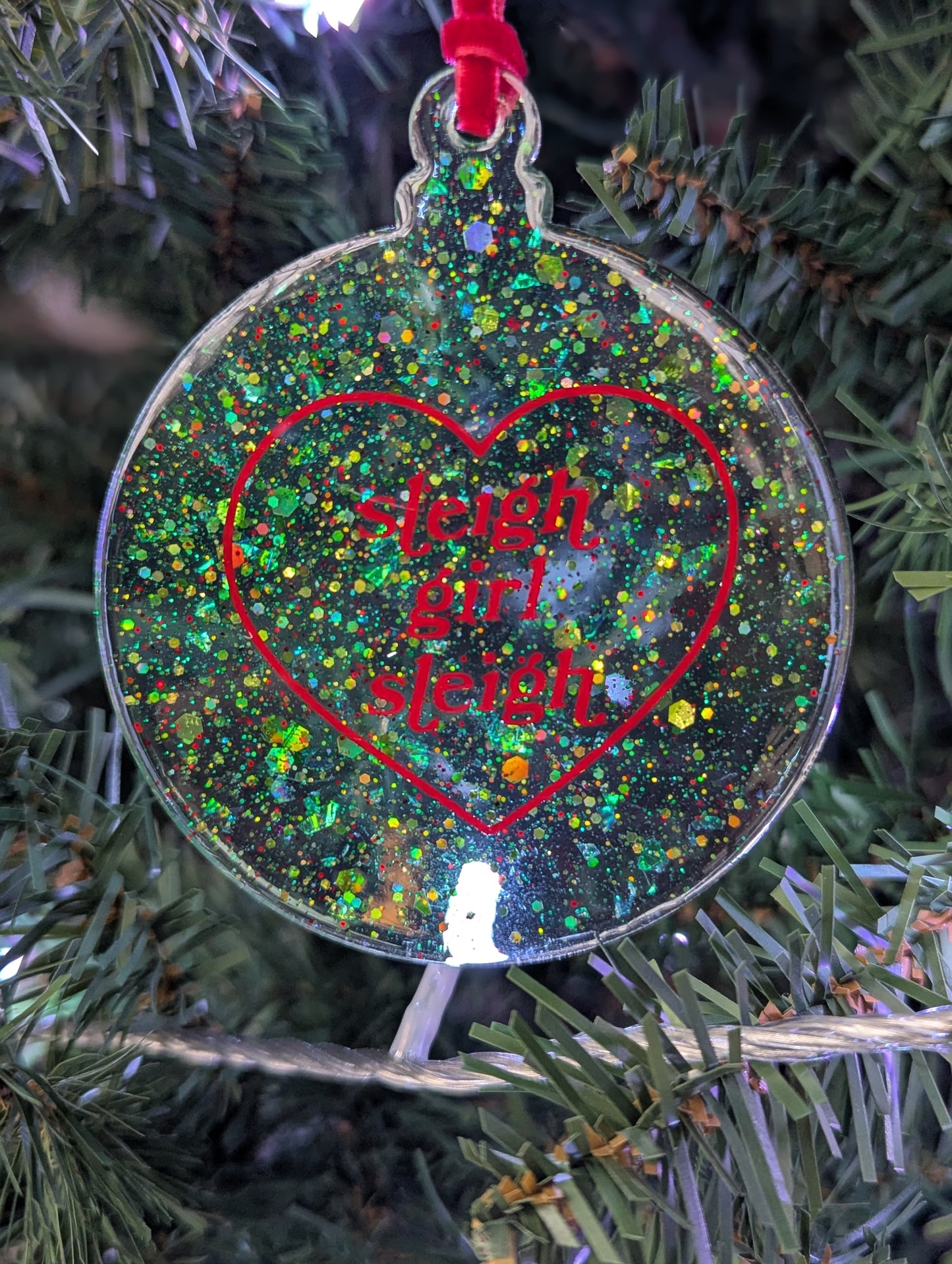 sleigh girl sleigh ornament