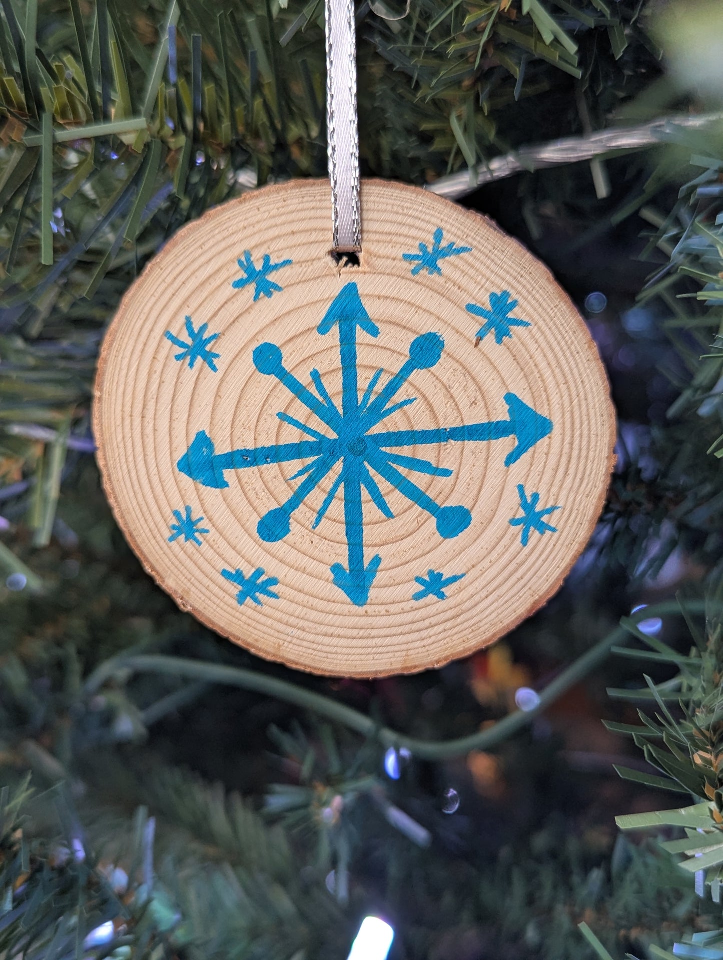 snowflake wood ornament