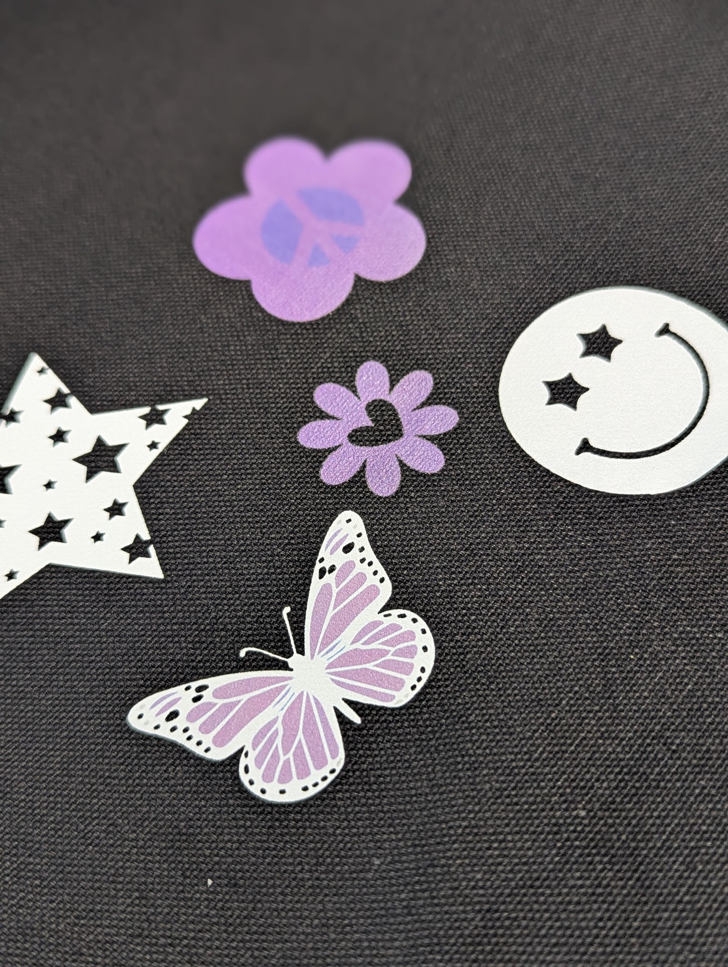 flower power canvas tote bag