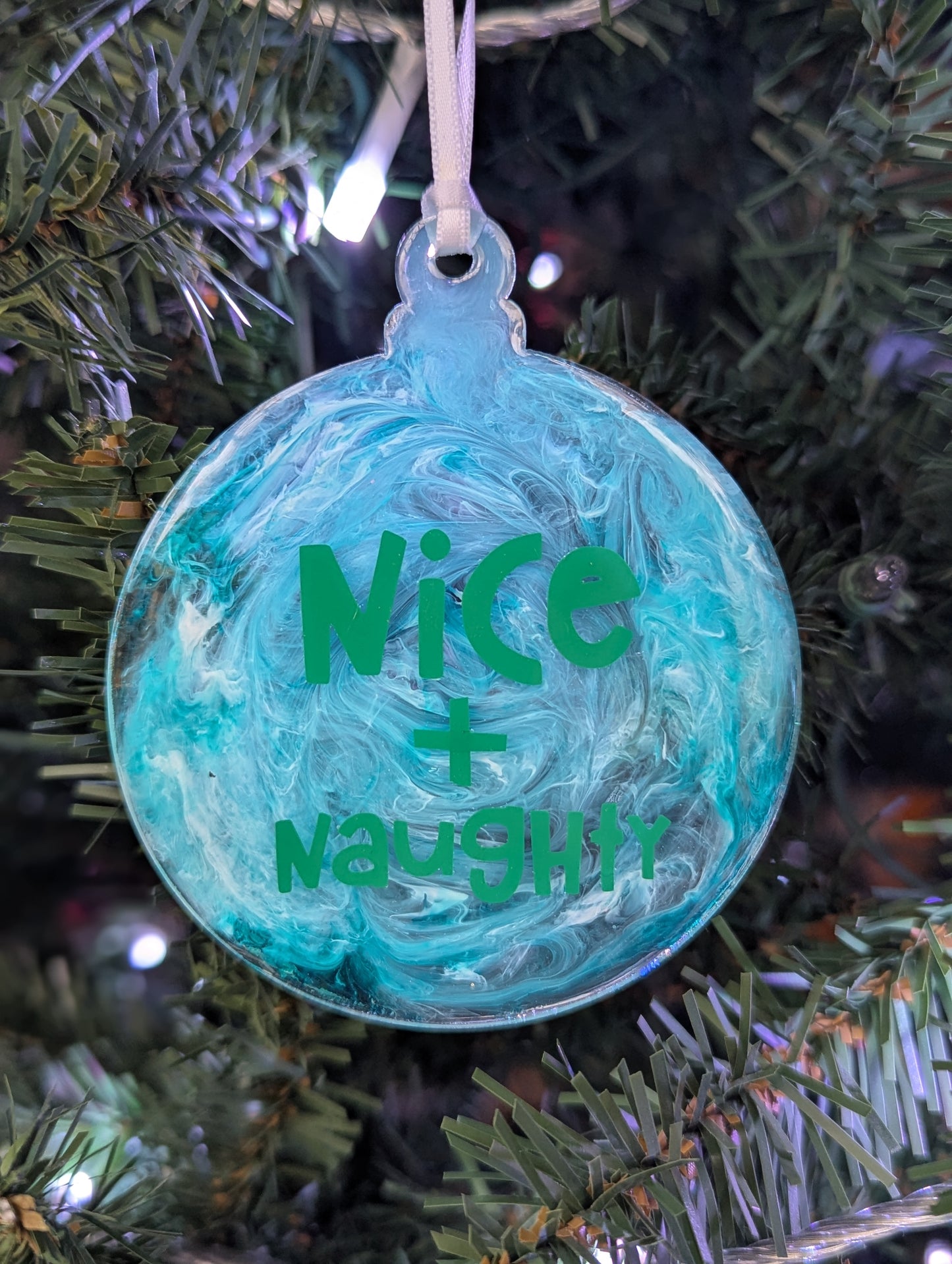 naughty and nice ornament