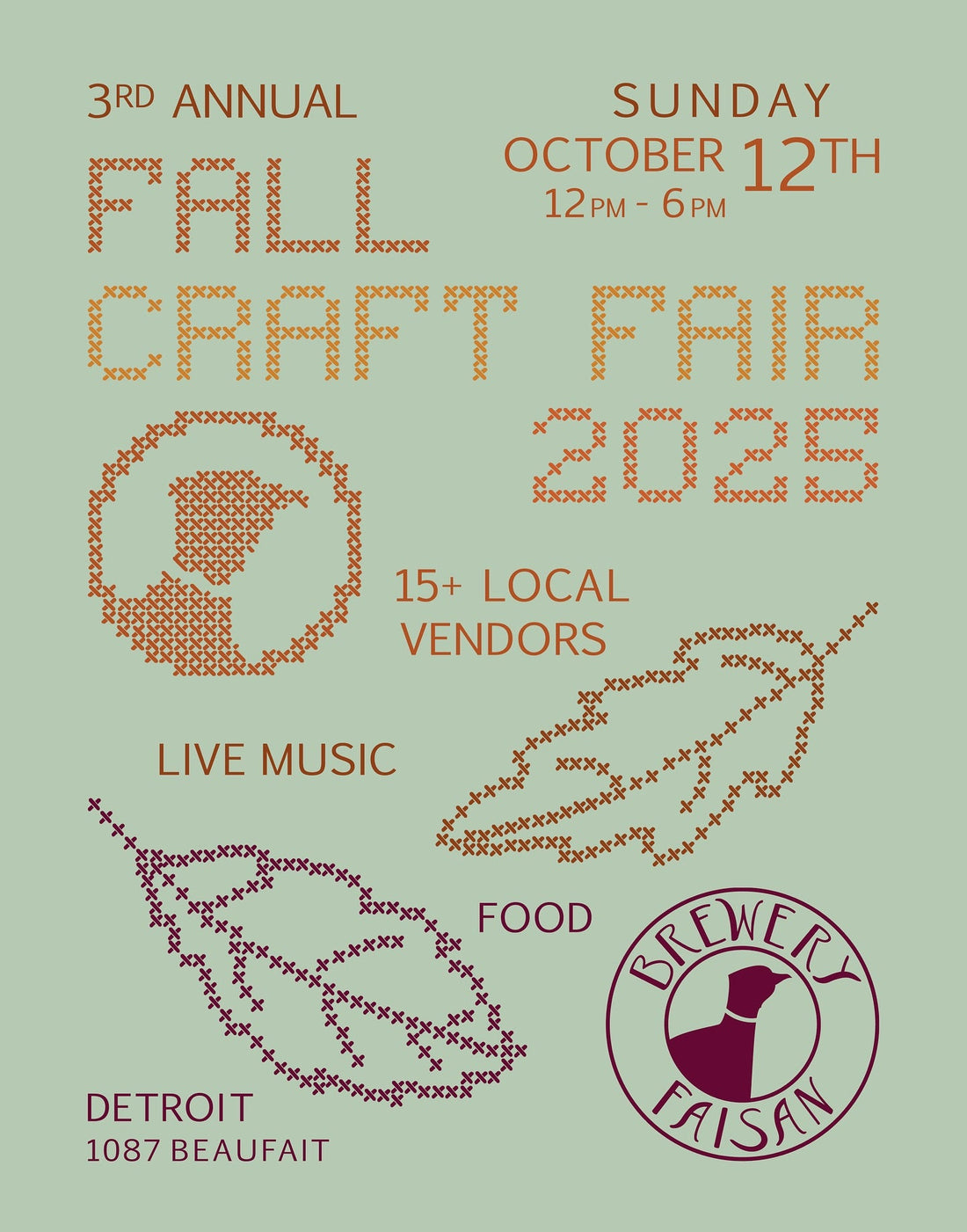 meet me for a pint on 10/12 at brewery faisan, detroit!