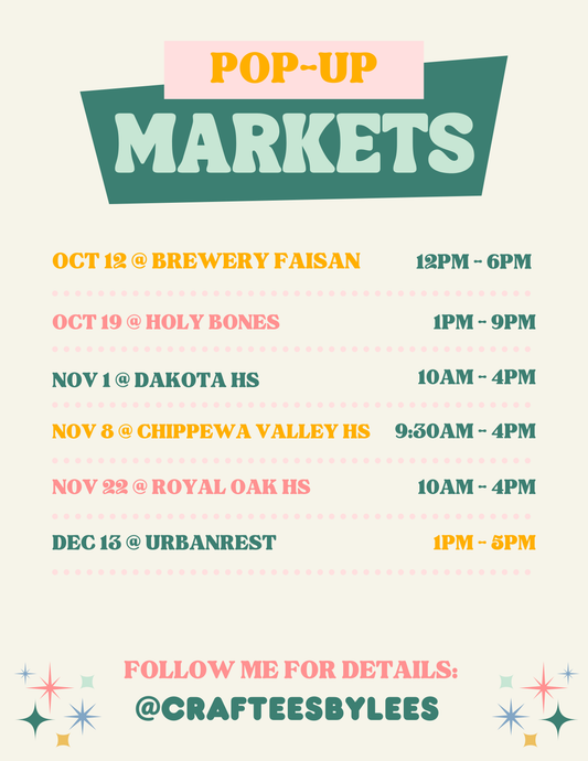 oct-dec '25 pop ups!