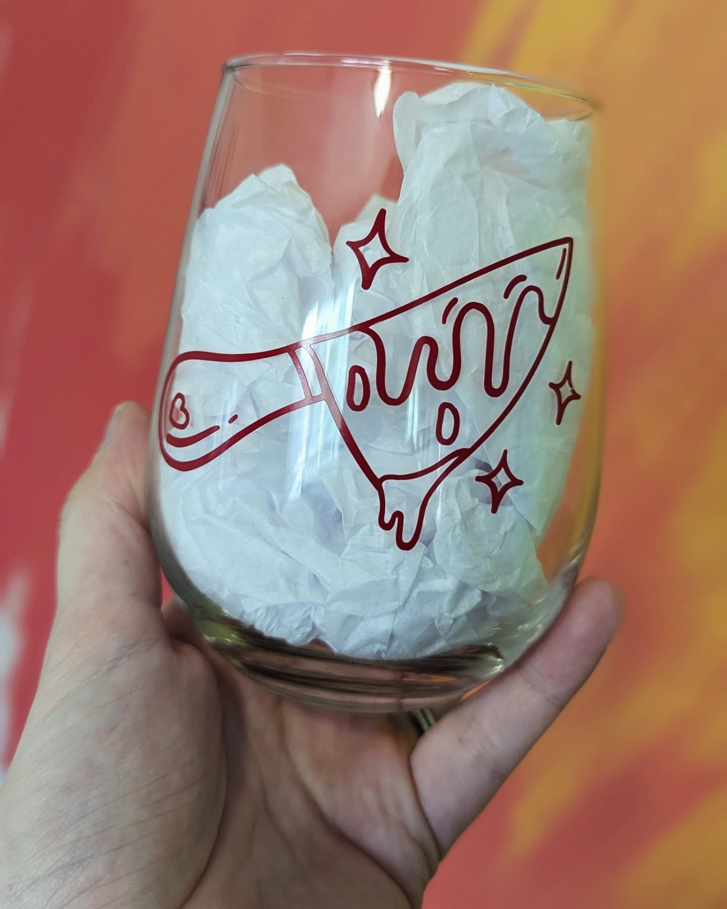 red blade wine glass