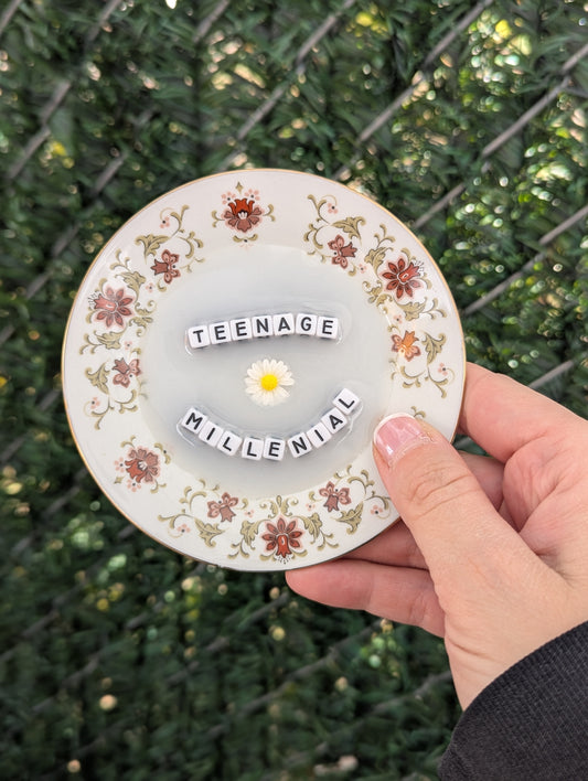 teenage millennial tea plate