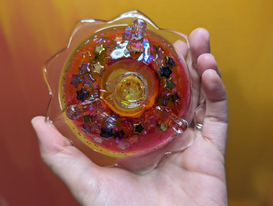 pink daisy trinket tray