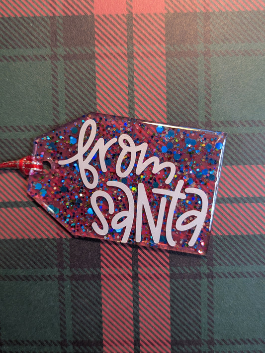 from santa gift tag ornament