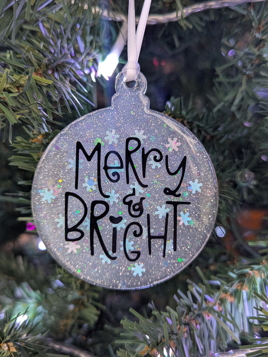 merry and bright ornament