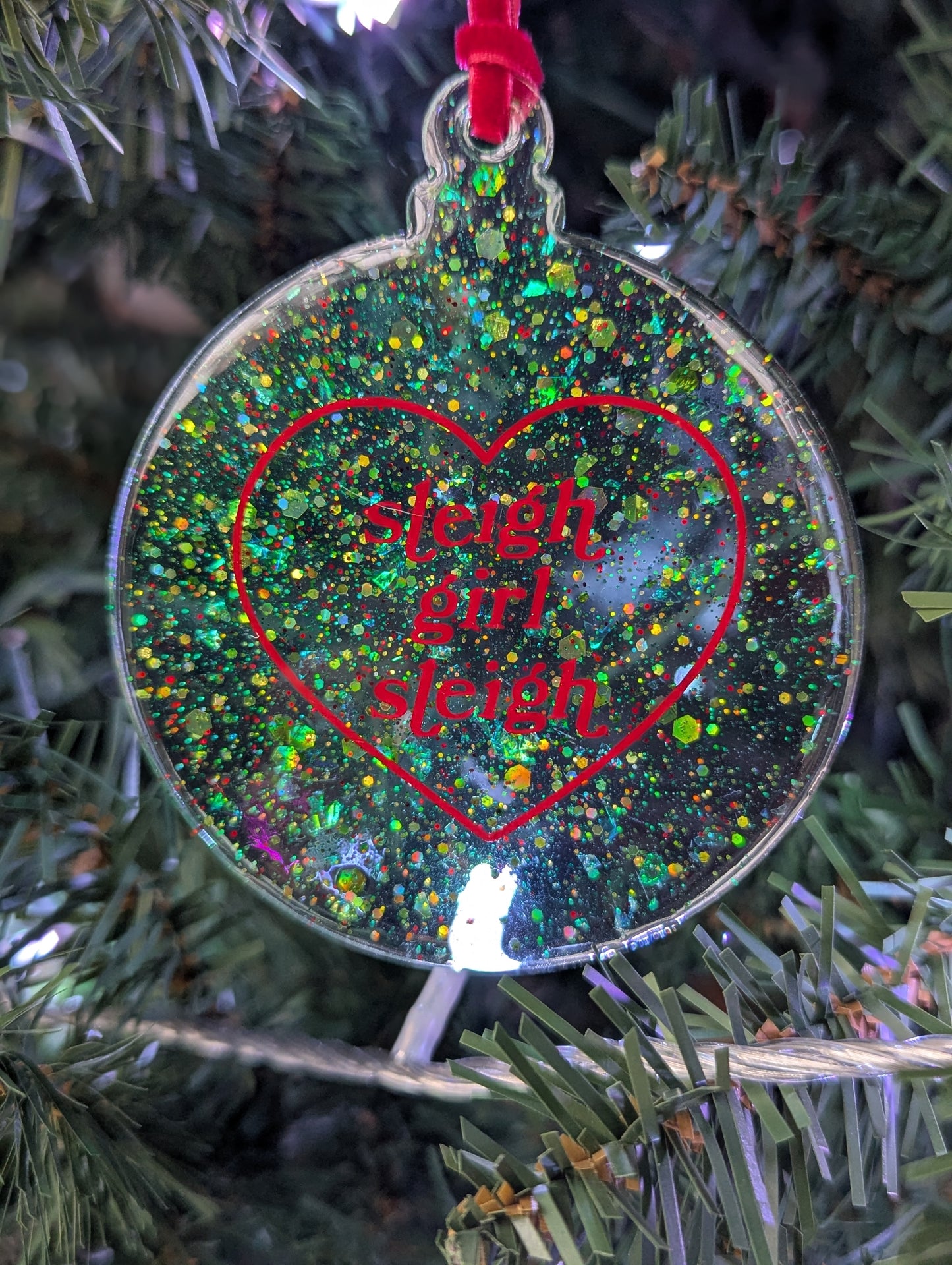 sleigh girl sleigh ornament