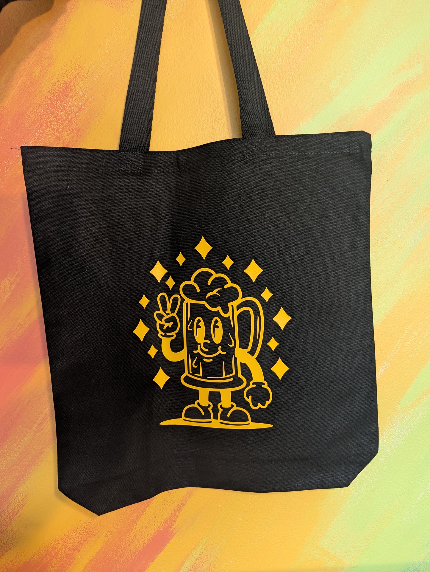 peace and beer canvas tote bag