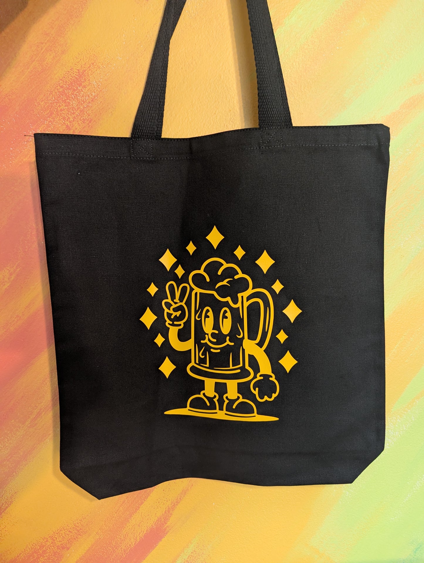 peace and beer canvas tote bag