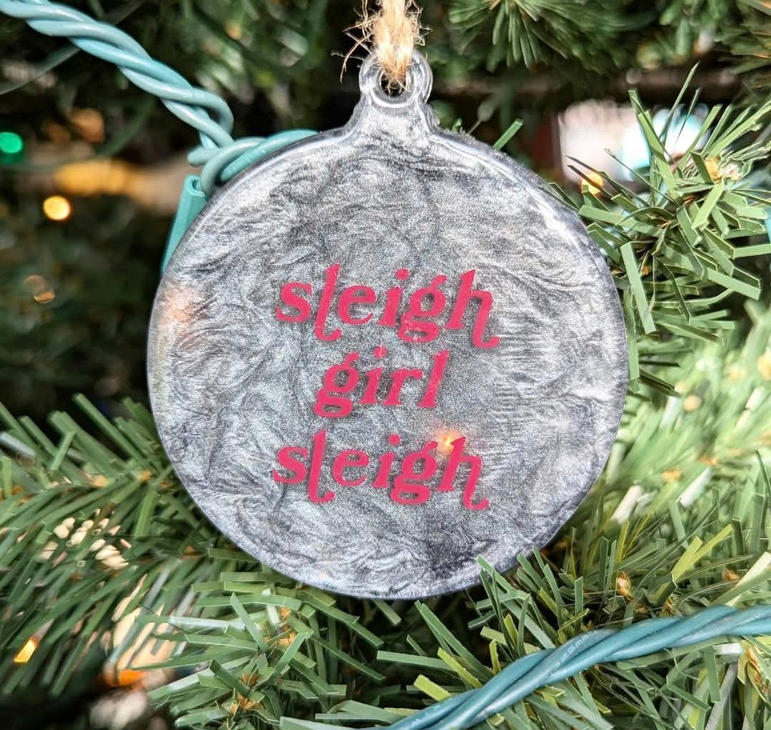 sleigh girl sleigh ornament