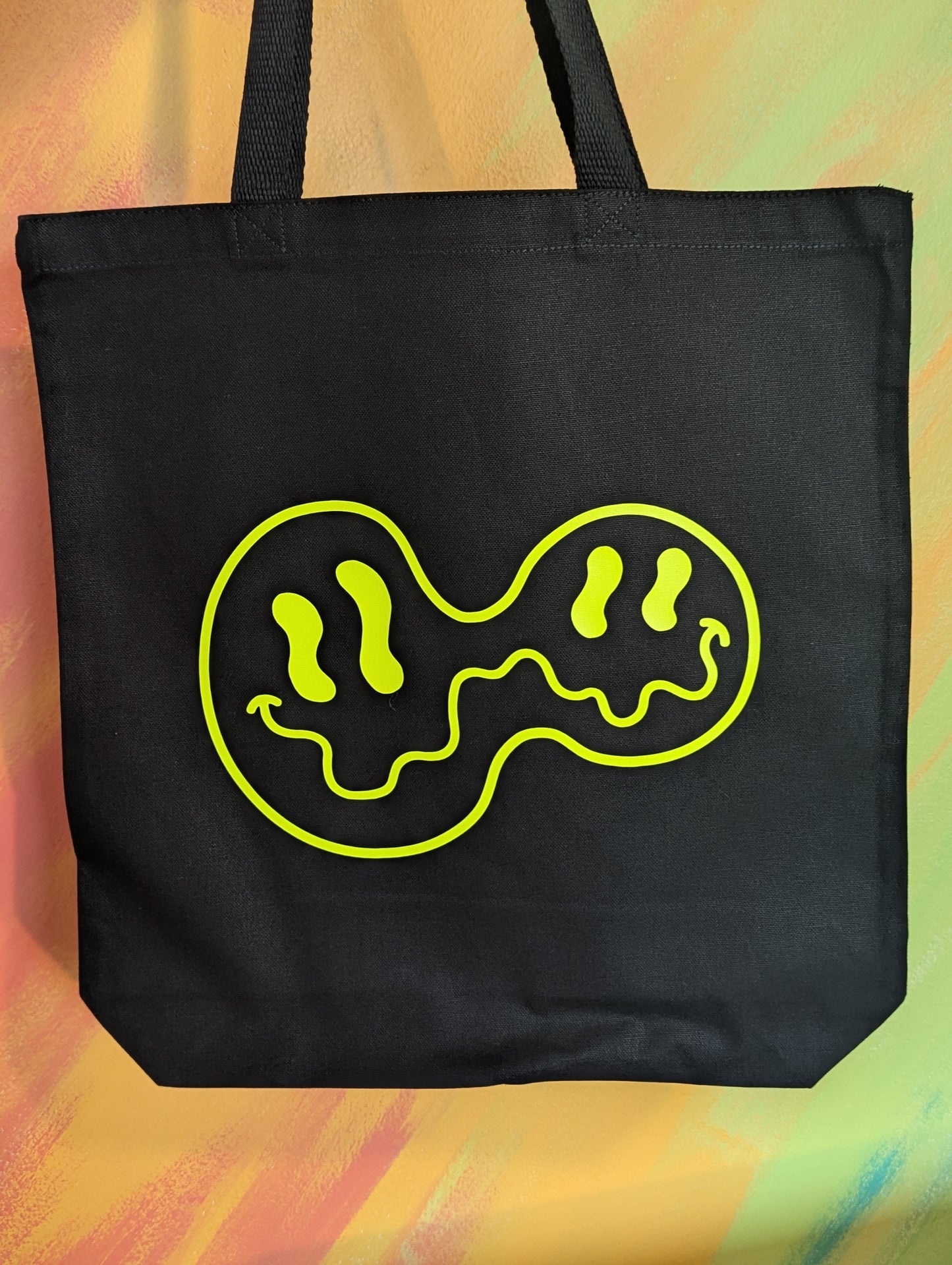 melted smiles canvas tote bag