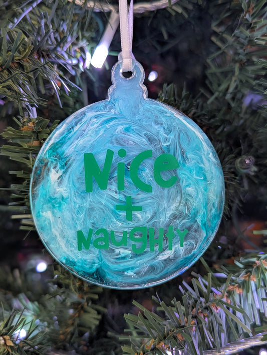 naughty and nice ornament