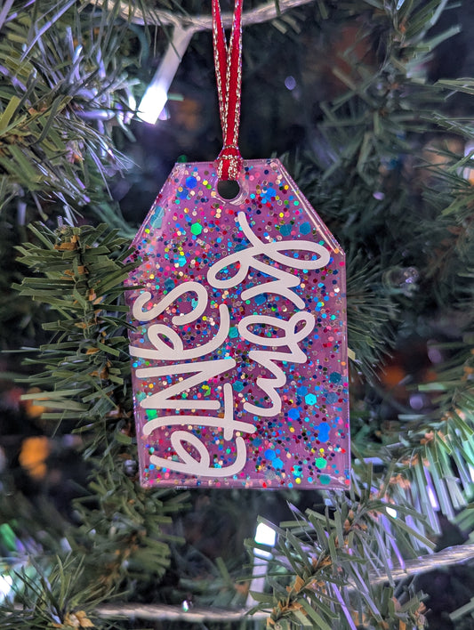 from santa gift tag ornament